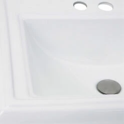 Nantucket Sinks Great Point Collection Rectangular Drop-In Ceramic Vanity Sink With 4" Or 8" Widespread Holes, 23" Wide -Allied Brass Shop nt di 2418 r4 3 s3