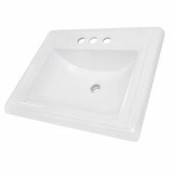Nantucket Sinks Great Point Collection Rectangular Drop-In Ceramic Vanity Sink With 4" Or 8" Widespread Holes, 23" Wide -Allied Brass Shop nt di 2418 r4 5 s3