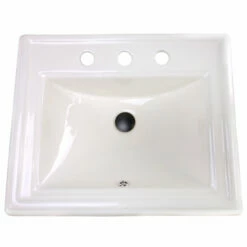 Nantucket Sinks Great Point Collection Rectangular Drop-In Ceramic Vanity Sink With 4" Or 8" Widespread Holes, 23" Wide -Allied Brass Shop nt di 2418 r8 bisque s3