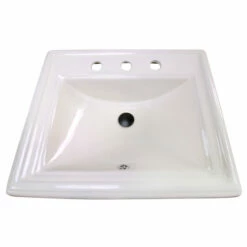 Nantucket Sinks Great Point Collection Rectangular Drop-In Ceramic Vanity Sink With 4" Or 8" Widespread Holes, 23" Wide -Allied Brass Shop nt di 2418 r8 bisque 2 s3