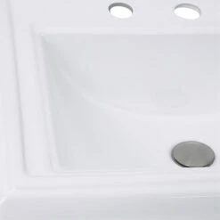Nantucket Sinks Great Point Collection Rectangular Drop-In Ceramic Vanity Sink With 4" Or 8" Widespread Holes, 23" Wide -Allied Brass Shop nt di 2418 r8 3 s3