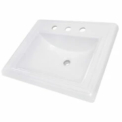 Nantucket Sinks Great Point Collection Rectangular Drop-In Ceramic Vanity Sink With 4" Or 8" Widespread Holes, 23" Wide -Allied Brass Shop nt di 2418 r8 5 s3