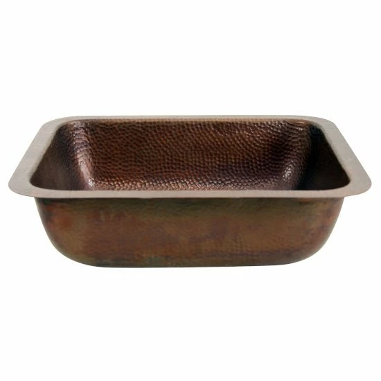 Nantucket Sinks Brightwork Home Collection 17" Wide Hammered Copper Rectangle Bar Or Bath Sink With Or Without Victorian Bronze Drain 3 Nantucket Sinks Brightwork Home Collection 17" Wide Hammered Copper Rectangle Bar Or Bath Sink With Or Without Victorian Bronze Drain - Image 3