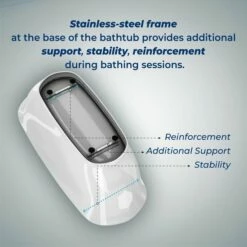 Streamline 67" W Modern Oval Soaking Freestanding Bathtub With White Exterior, White Interior, And Assorted Internal Drain Colors, Water Tub Capacity: 66 Gallons, FREE Natural Bamboo Expandable Tray -Allied Brass Shop str freestanding stainless steel frame s3 3