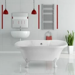 Streamline 60'' Soaking Clawfoot Tub, Included External Drain And FREE Natural Bamboo Wood Tray With Multiple Clawfoot And Drain Finishes -Allied Brass Shop str n100wh ch 2t s3