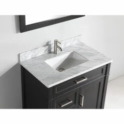 Vanity Art 36" W Single Sink Bathroom Vanity Set With Carrara Marble Vanity Top, Sink And Vanity Mirror, 36" W X 22" D X 36" H, In Multiple Finishes -Allied Brass Shop var va2036 e 3 s3