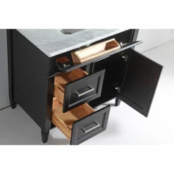 Vanity Art 36" W Single Sink Bathroom Vanity Set With Carrara Marble Vanity Top, Sink And Vanity Mirror, 36" W X 22" D X 36" H, In Multiple Finishes -Allied Brass Shop var va2036 e 4 s3