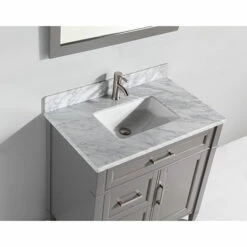 Vanity Art 36" W Single Sink Bathroom Vanity Set With Carrara Marble Vanity Top, Sink And Vanity Mirror, 36" W X 22" D X 36" H, In Multiple Finishes -Allied Brass Shop var va2036 g 7 s3