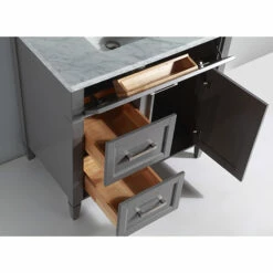 Vanity Art 36" W Single Sink Bathroom Vanity Set With Carrara Marble Vanity Top, Sink And Vanity Mirror, 36" W X 22" D X 36" H, In Multiple Finishes -Allied Brass Shop var va2036 g 8 s3