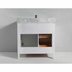 Vanity Art 36" W Single Sink Bathroom Vanity Set With Carrara Marble Vanity Top, Sink And Vanity Mirror, 36" W X 22" D X 36" H, In Multiple Finishes -Allied Brass Shop var va2036 w 3 s3