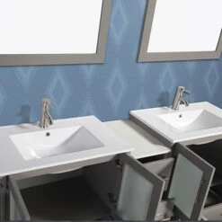 Vanity Art 72" Double Sink Bathroom Vanity Set With Ceramic Vanity Top, Sinks (2) And Vanity Mirrors (2), 72" W X 18" D X 36" H, In Multiple Finishes -Allied Brass Shop var va3030 72g 3 s3