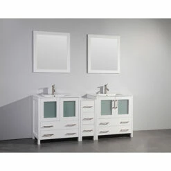 Vanity Art 72" Double Sink Bathroom Vanity Set With Ceramic Vanity Top, Sinks (2) And Vanity Mirrors (2), 72" W X 18" D X 36" H, In Multiple Finishes -Allied Brass Shop var va3030 72w s3