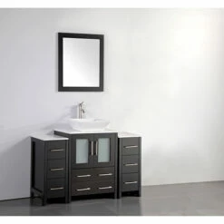Vanity Art 48" W Single Sink Bathroom Vanity Set With Ceramic Vanity Top, Sink And Vanity Mirror, 48" W X 18-1/2" D X 36" H, In Multiple Finishes 7 Vanity Art 48" W Single Sink Bathroom Vanity Set With Ceramic Vanity Top, Sink And Vanity Mirror, 48" W X 18-1/2" D X 36" H, In Multiple Finishes -Allied Brass Shop var va3124 48e s3