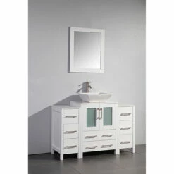 Vanity Art 48" W Single Sink Bathroom Vanity Set With Ceramic Vanity Top, Sink And Vanity Mirror, 48" W X 18-1/2" D X 36" H, In Multiple Finishes 6 Vanity Art 48" W Single Sink Bathroom Vanity Set With Ceramic Vanity Top, Sink And Vanity Mirror, 48" W X 18-1/2" D X 36" H, In Multiple Finishes -Allied Brass Shop var va3124 48w s3