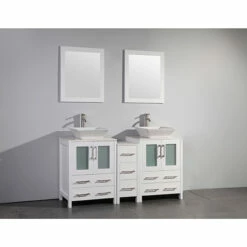 Vanity Art 60" Double Sink Bathroom Vanity Set With Ceramic Vanity Top, Sinks (2) And Vanity Mirrors (2), 60" W X 18-1/2" D X 36" H, In Multiple Finishes -Allied Brass Shop var va3124 60w s3