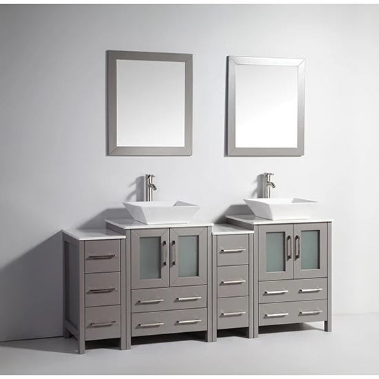 Vanity Art 72" Double Sink Bathroom Vanity Set With Ceramic Vanity Top, Sinks (2) And Vanity Mirrors (2), 72" W X 18-1/2" D X 36" H, In Multiple Finishes 1 Vanity Art 72" Double Sink Bathroom Vanity Set With Ceramic Vanity Top, Sinks (2) And Vanity Mirrors (2), 72" W X 18-1/2" D X 36" H, In Multiple Finishes