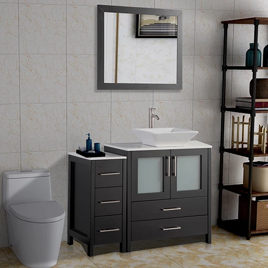 Vanity Art 42" W Single Sink Bathroom Vanity Set With Ceramic Vanity Top, Sink And Vanity Mirror, 42" W X 18-1/2" D X 36" H, In Multiple Finishes 1 Vanity Art 42" W Single Sink Bathroom Vanity Set With Ceramic Vanity Top, Sink And Vanity Mirror, 42" W X 18-1/2" D X 36" H, In Multiple Finishes