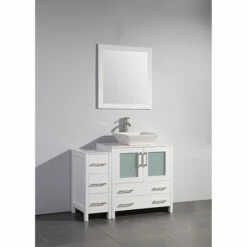 Vanity Art 42" W Single Sink Bathroom Vanity Set With Ceramic Vanity Top, Sink And Vanity Mirror, 42" W X 18-1/2" D X 36" H, In Multiple Finishes 14 Vanity Art 42" W Single Sink Bathroom Vanity Set With Ceramic Vanity Top, Sink And Vanity Mirror, 42" W X 18-1/2" D X 36" H, In Multiple Finishes -Allied Brass Shop var va3130 42w s3