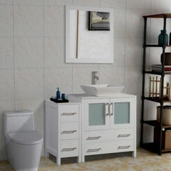 Vanity Art 42" W Single Sink Bathroom Vanity Set With Ceramic Vanity Top, Sink And Vanity Mirror, 42" W X 18-1/2" D X 36" H, In Multiple Finishes 15 Vanity Art 42" W Single Sink Bathroom Vanity Set With Ceramic Vanity Top, Sink And Vanity Mirror, 42" W X 18-1/2" D X 36" H, In Multiple Finishes -Allied Brass Shop var va3130 42w 1 s3