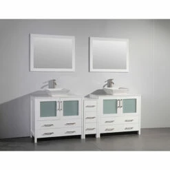 Vanity Art 84" Double Sink Bathroom Vanity Set With Ceramic Vanity Top, Sinks (2) And Vanity Mirrors (2), 84" W X 18-1/2" D X 36" H, In Multiple Finishes -Allied Brass Shop var va3136 84w s3