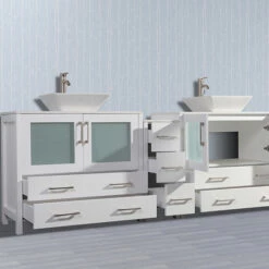 Vanity Art 84" Double Sink Bathroom Vanity Set With Ceramic Vanity Top, Sinks (2) And Vanity Mirrors (2), 84" W X 18-1/2" D X 36" H, In Multiple Finishes -Allied Brass Shop var va3136 84w 2 s3