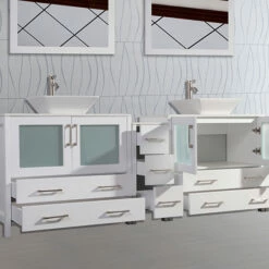 Vanity Art 96" Double Sink Bathroom Vanity Set With Ceramic Vanity Top, Sinks (2) And Vanity Mirrors (2), 96" W X 18-1/2" D X 36" H, In Multiple Finishes -Allied Brass Shop var va3136 96w 2 s3