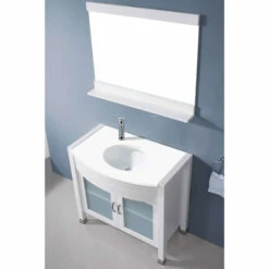 Virtu USA Ava 36'' Freestanding Single Bath Vanity Set With White Engineered Stone Top