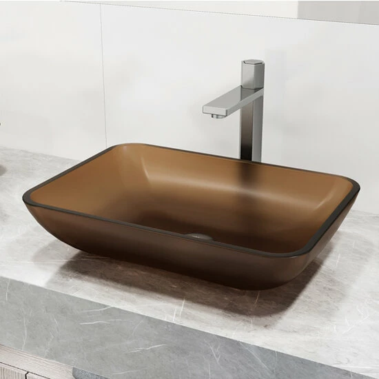 Vigo Sottile Rectangular Glass Bathroom Vessel Sink In Assorted Finishes, 18-1/8" Wide 18 Vigo Sottile Rectangular Glass Bathroom Vessel Sink In Assorted Finishes, 18-1/8" Wide - Image 18
