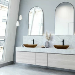 Vigo Sottile Rectangular Glass Bathroom Vessel Sink In Assorted Finishes, 18-1/8" Wide 39 Vigo Sottile Rectangular Glass Bathroom Vessel Sink In Assorted Finishes, 18-1/8" Wide -Allied Brass Shop vig vg07091 11 s3