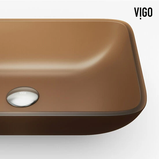 Vigo Sottile Rectangular Glass Bathroom Vessel Sink In Assorted Finishes, 18-1/8" Wide 10 Vigo Sottile Rectangular Glass Bathroom Vessel Sink In Assorted Finishes, 18-1/8" Wide - Image 10