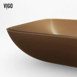 Vigo Sottile Rectangular Glass Bathroom Vessel Sink In Assorted Finishes, 18-1/8" Wide 31 Vigo Sottile Rectangular Glass Bathroom Vessel Sink In Assorted Finishes, 18-1/8" Wide -Allied Brass Shop vig vg07091 7 s3