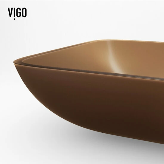 Vigo Sottile Rectangular Glass Bathroom Vessel Sink In Assorted Finishes, 18-1/8" Wide 12 Vigo Sottile Rectangular Glass Bathroom Vessel Sink In Assorted Finishes, 18-1/8" Wide - Image 12