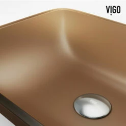 Vigo Sottile Rectangular Glass Bathroom Vessel Sink In Assorted Finishes, 18-1/8" Wide 35 Vigo Sottile Rectangular Glass Bathroom Vessel Sink In Assorted Finishes, 18-1/8" Wide -Allied Brass Shop vig vg07091 9 s3