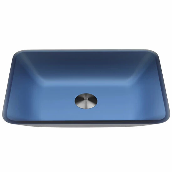 Vigo Sottile Rectangular Glass Bathroom Vessel Sink In Assorted Finishes, 18-1/8" Wide 1 Vigo Sottile Rectangular Glass Bathroom Vessel Sink In Assorted Finishes, 18-1/8" Wide