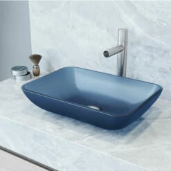Vigo Sottile Rectangular Glass Bathroom Vessel Sink In Assorted Finishes, 18-1/8" Wide 38 Vigo Sottile Rectangular Glass Bathroom Vessel Sink In Assorted Finishes, 18-1/8" Wide -Allied Brass Shop vig vg07092 10 s3