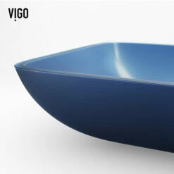 Vigo Sottile Rectangular Glass Bathroom Vessel Sink In Assorted Finishes, 18-1/8" Wide 32 Vigo Sottile Rectangular Glass Bathroom Vessel Sink In Assorted Finishes, 18-1/8" Wide -Allied Brass Shop vig vg07092 7 s3