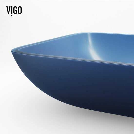 Vigo Sottile Rectangular Glass Bathroom Vessel Sink In Assorted Finishes, 18-1/8" Wide 13 Vigo Sottile Rectangular Glass Bathroom Vessel Sink In Assorted Finishes, 18-1/8" Wide - Image 13