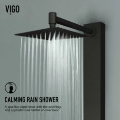 Vigo Industries Sutton Collection 4" W Or 5" W X 58" H, 4-Jet High Pressure Rainfall Square Or Circular Shower Massage Panel -Allied Brass Shop vig vg08017mb 3 s3