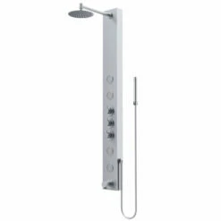 Vigo Industries Bowery Collection 4-Jet High Pressure Rainfall Square Or Circular Shower Massage Panel With Tub Filler In Multiple Sizes -Allied Brass Shop vig vg08022st s3