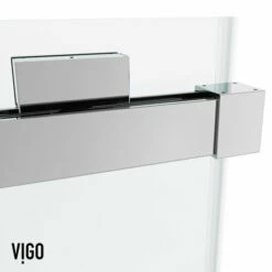 Vigo Houston Frameless Sliding Tempered Glass Shower Door In Multiple Hardware Finishes, With FLEX-SIZING™ Horizontal Adjustability, 60" W X 76" H -Allied Brass Shop vig vg6023chcl6076 14 s3