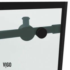 Vigo Elan Frameless Sliding Glass Shower Door With Grid Pattern In Matte Black And Matte Black Hardware, With ROLLER DISK™ Technology, 60" W X 74" H Or 72" W X 74" H -Allied Brass Shop vig vg6041mbgcl6074 13 s3