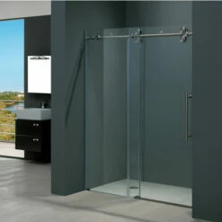 Vigo 68'' Frameless Shower Door 3/8'' Thick Clear Tempered Glass -Allied Brass Shop vig vg6041stcl6874 2 s3