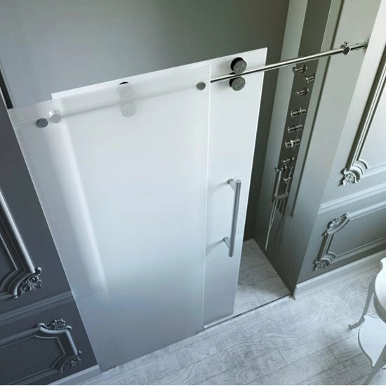 Vigo 60-inch Frameless Shower Door 3/8" Frosted Glass Stainless Steel Hardware 3 Vigo 60-inch Frameless Shower Door 3/8" Frosted Glass Stainless Steel Hardware - Image 3