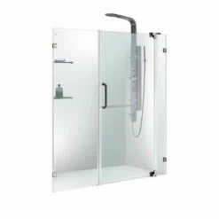Vigo 66-Inch Frameless Shower Door, 3/8" Clear Glass