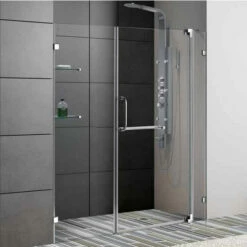 Vigo 66-Inch Frameless Shower Door, 3/8" Clear Glass -Allied Brass Shop vig vg6042chcl66 1 s3