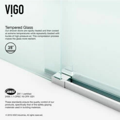 VIGO Luca Frameless Shower Door With Clear Glass And Metal Hardware -Allied Brass Shop vig vg6043chcl 3 inf 2 s3