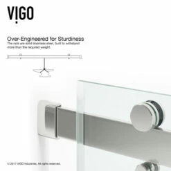 Vigo Caspian 59"W - 61"W Frameless Tempered Glass Sliding Shower Door, 3/8" Thick -Allied Brass Shop vig vg6046stcl6074 6 inf 2 1 30 2018 s3