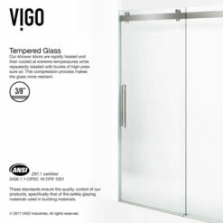 Vigo Caspian 59"W - 61"W Frameless Tempered Glass Sliding Shower Door, 3/8" Thick -Allied Brass Shop vig vg6046stcl6074 8 inf 4 1 30 2018 s3