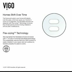 Vigo Industries Nyos Adjustable 3/8" Tempered Glass Frameless Hinged Shower Door, Fits Shower Opening Width: 60" – 61" -Allied Brass Shop vig vg6048chcl6072 6 inf 5 1 s3