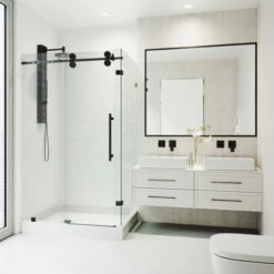 Vigo Winslow Frameless Sliding Door Shower Enclosure With Drain Base In Multiple Configurations